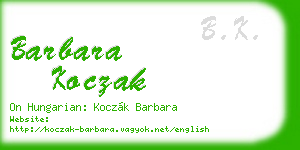 barbara koczak business card