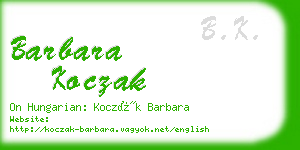barbara koczak business card